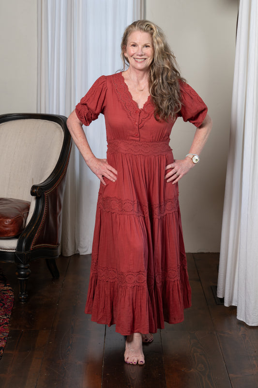 Melissa Dress in Country Red