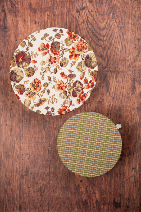 Nasturtium Wheat Bowl Covers, Set of 2
