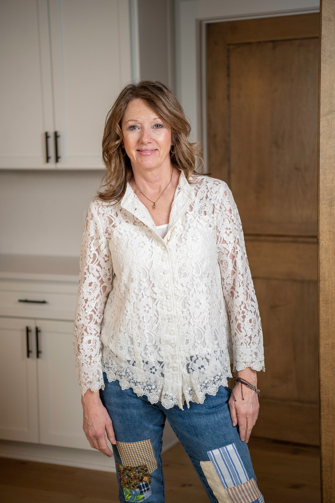 Operetta Lace Blouse in Ivory