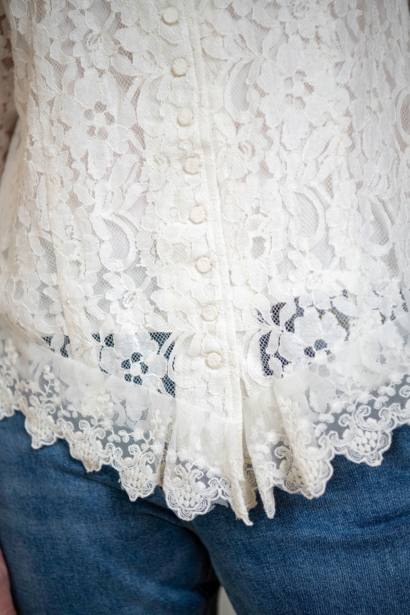 Operetta Lace Blouse in Ivory