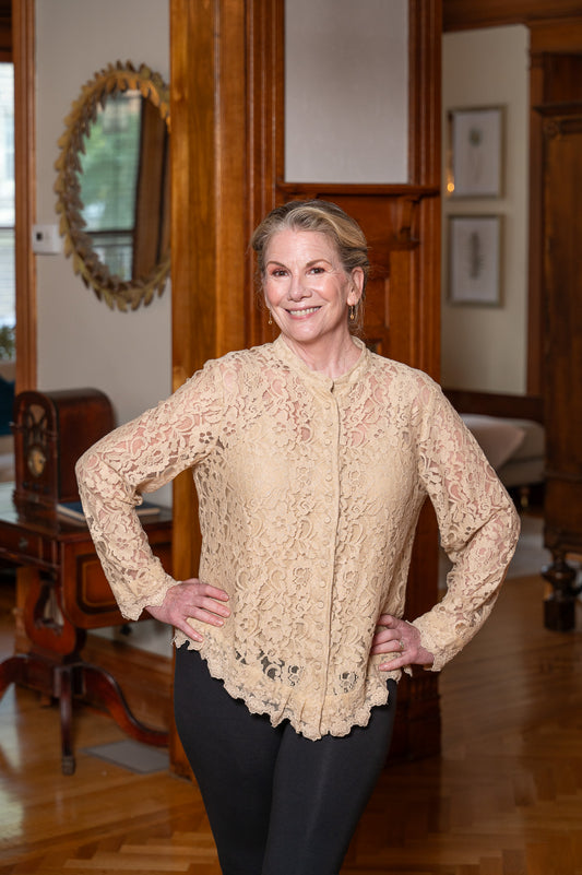 Operetta Lace Blouse in Antique White