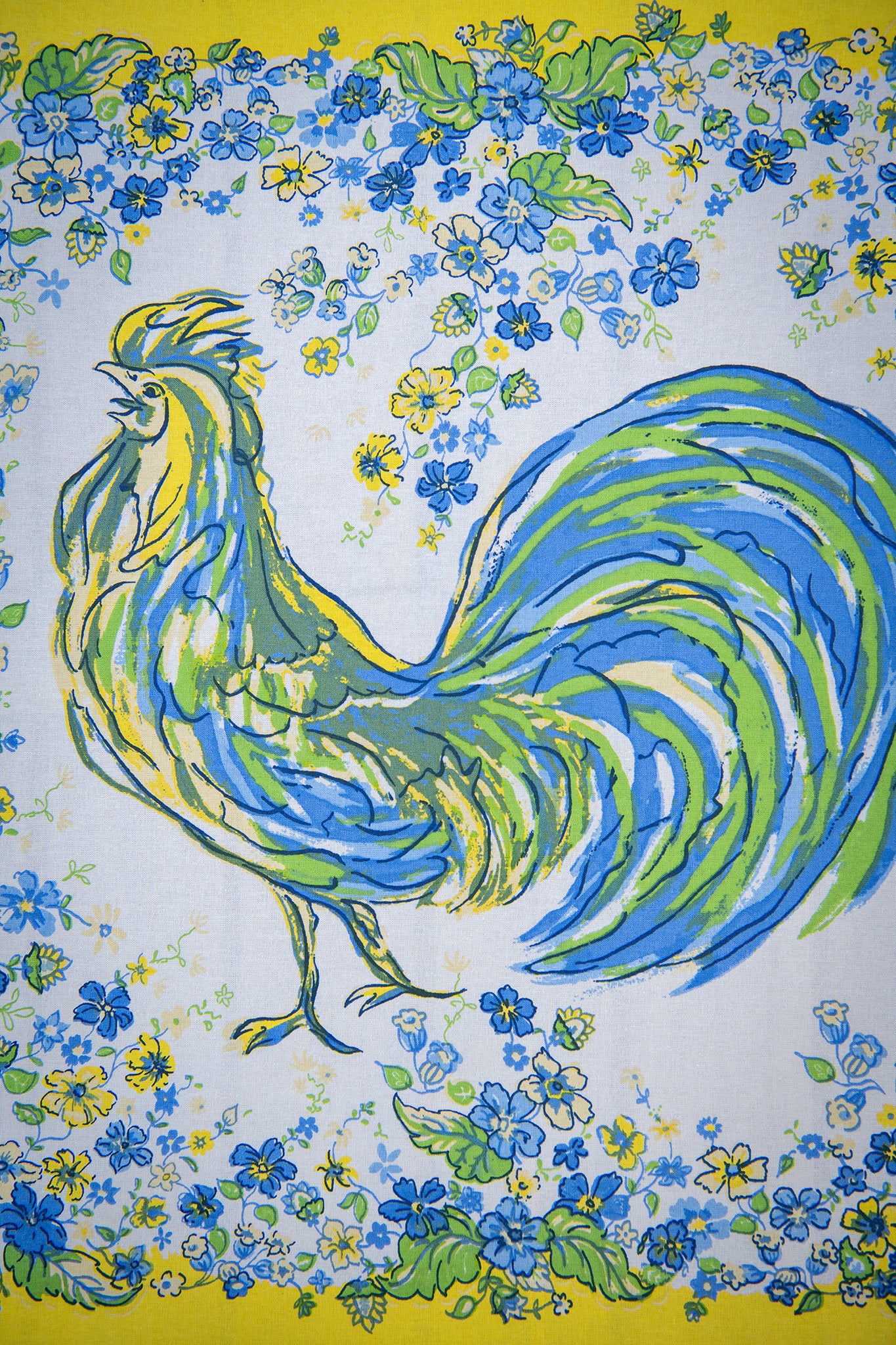 Painterly Roosters Café Cloth
