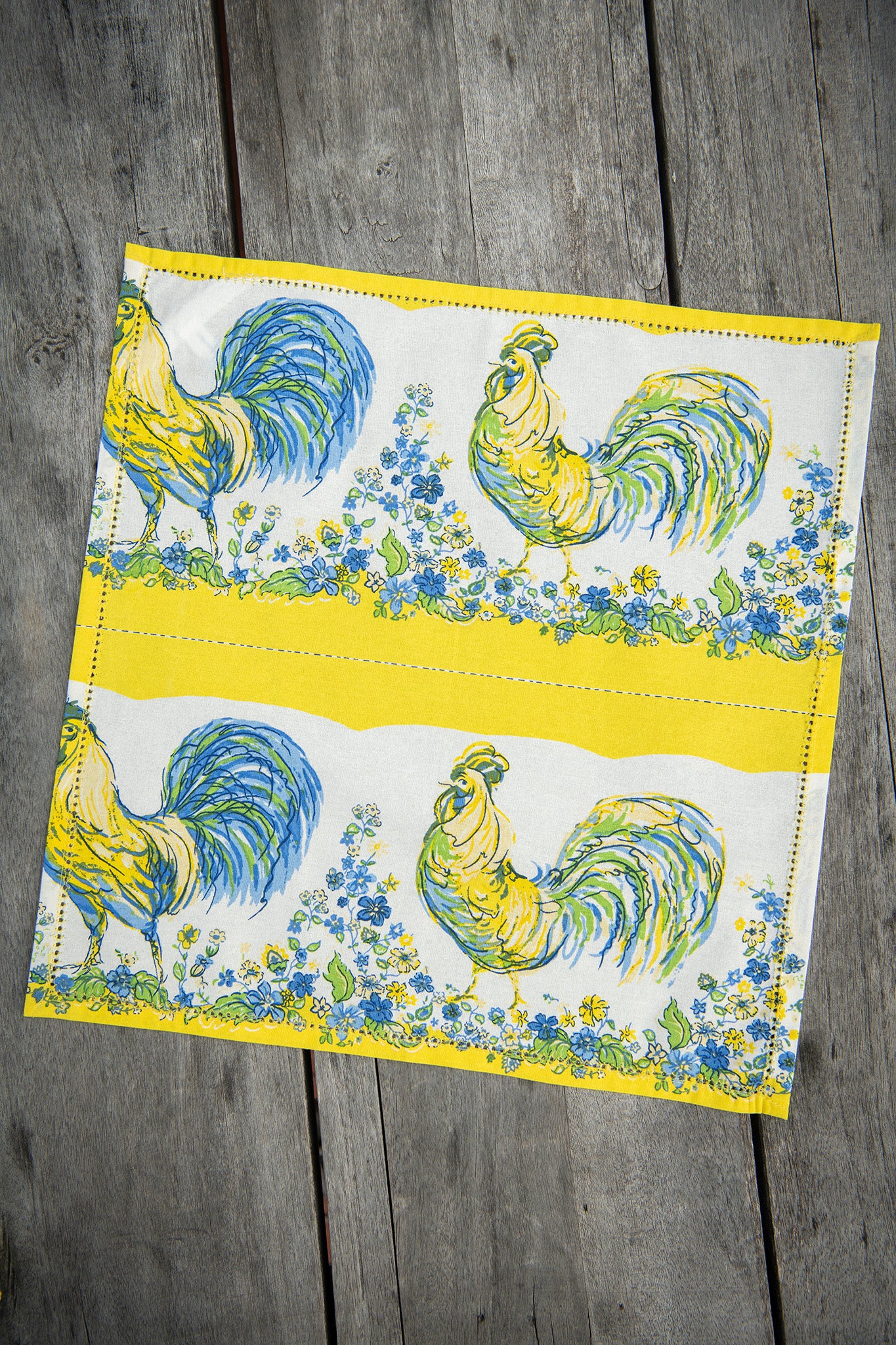 Painterly Roosters Luncheon Napkins, Set of 4