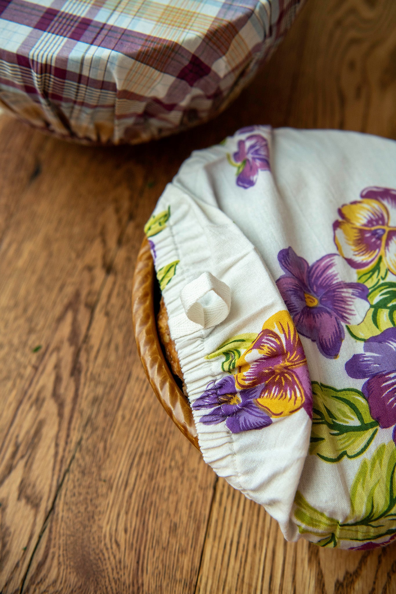 Pansies Bowl Covers, Set of 2