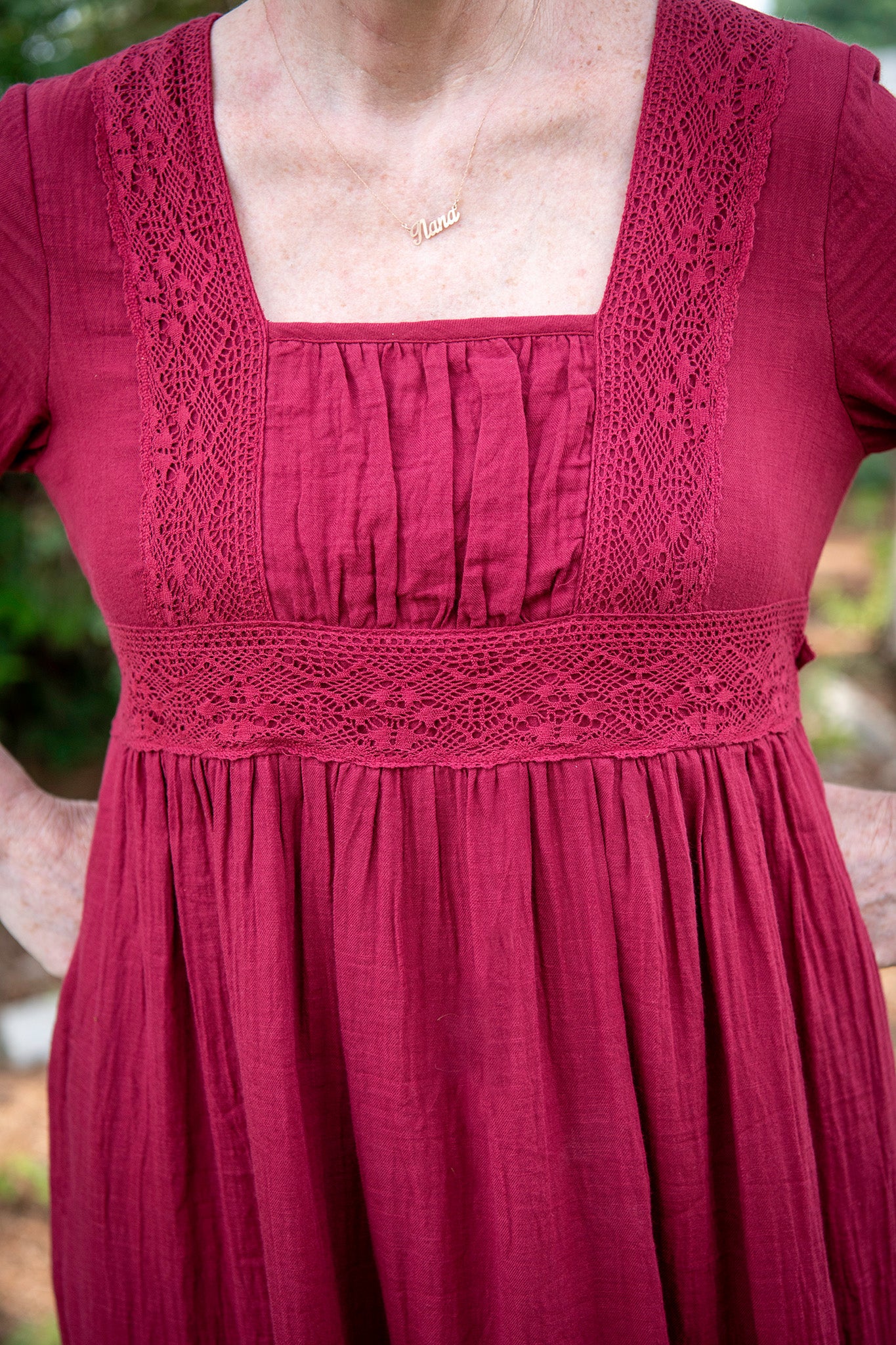 Limited-Edition '50 Years of Loving Laura' Pastime Prairie Dress in Wine