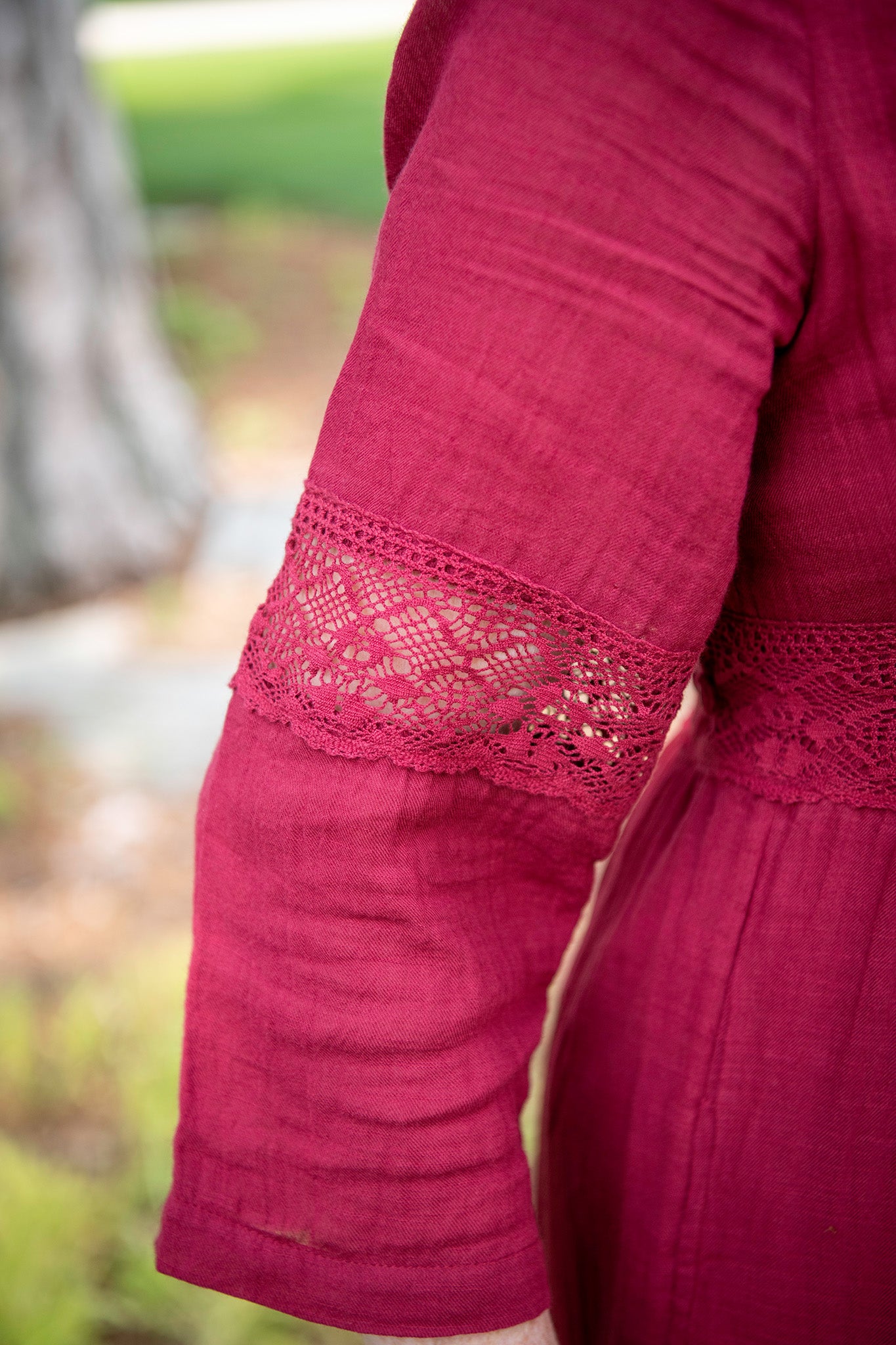 Limited-Edition '50 Years of Loving Laura' Pastime Prairie Dress in Wine