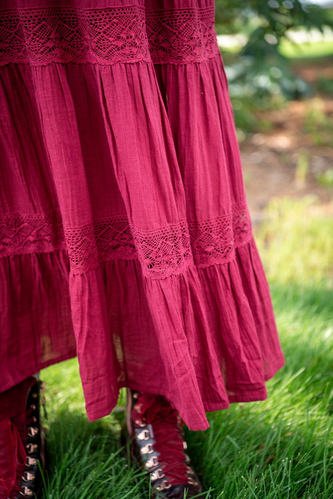 Limited-Edition '50 Years of Loving Laura' Pastime Prairie Dress in Wine