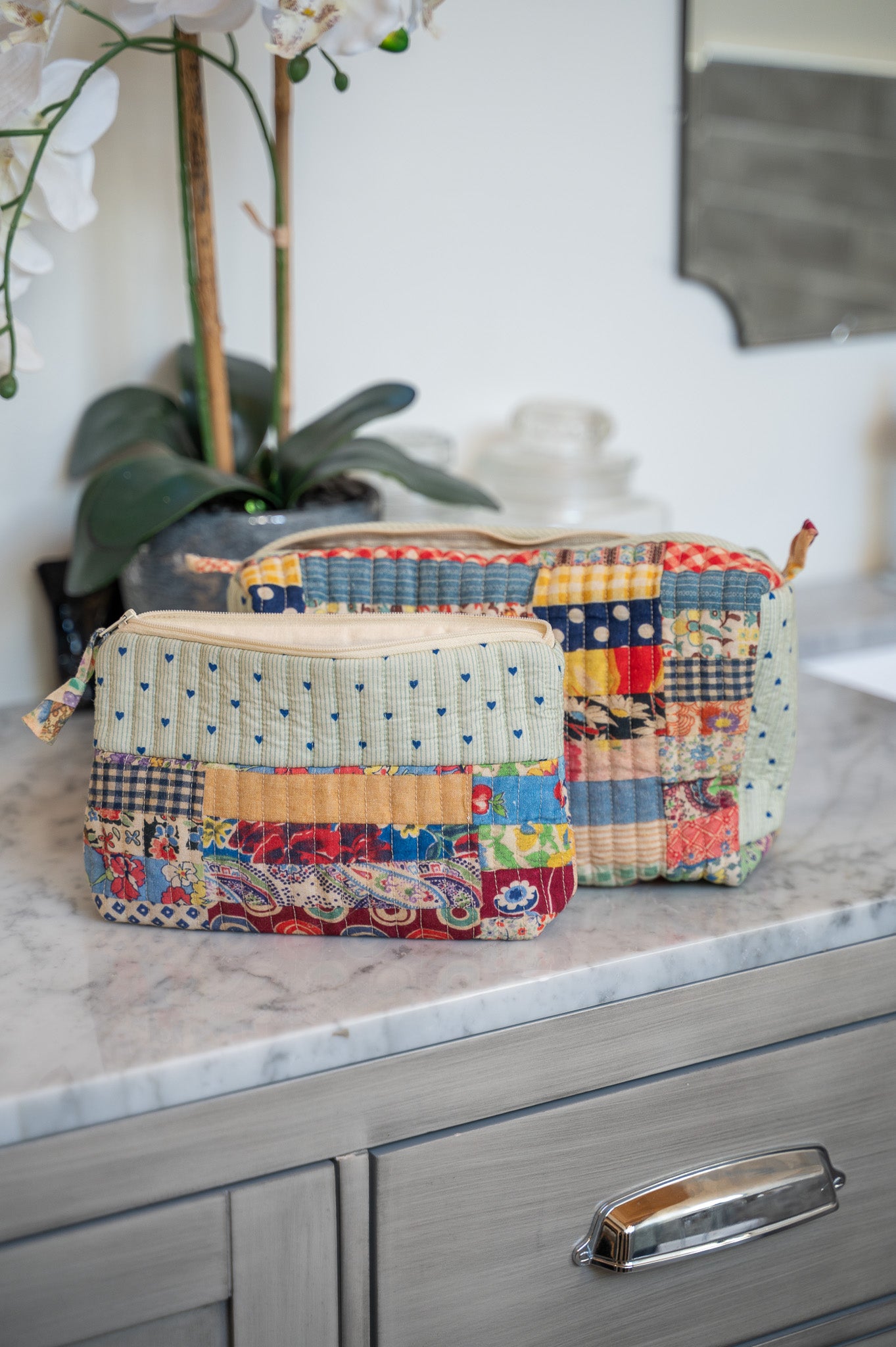 Patch Parade Cosmetic Bag, Set of 2