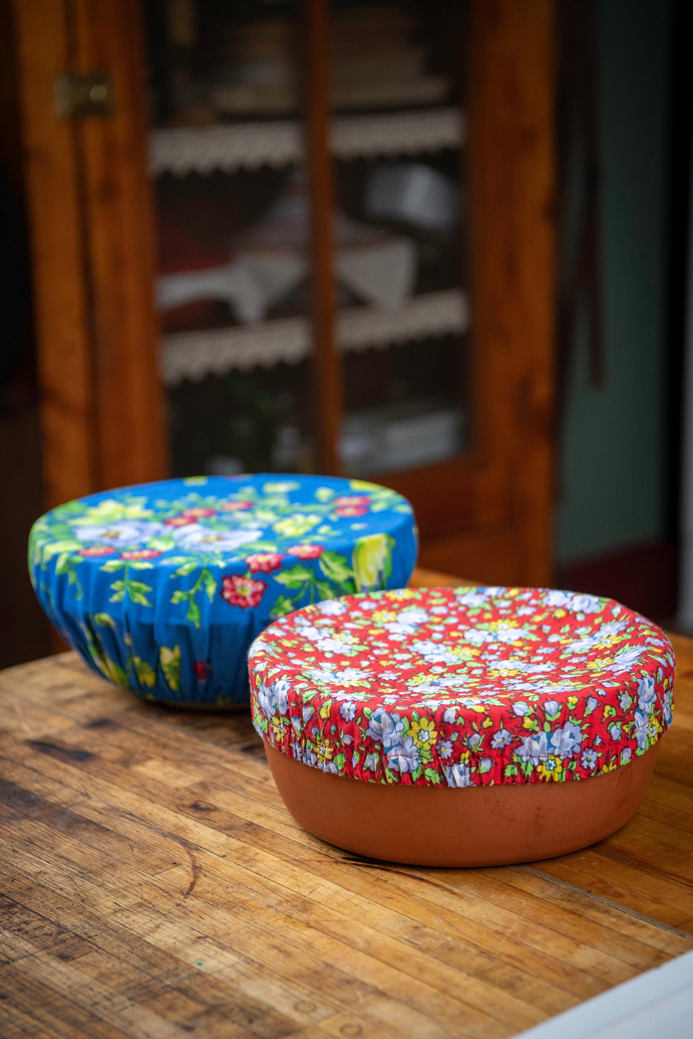 Primary Patchwork Bowl Covers, Set of 2