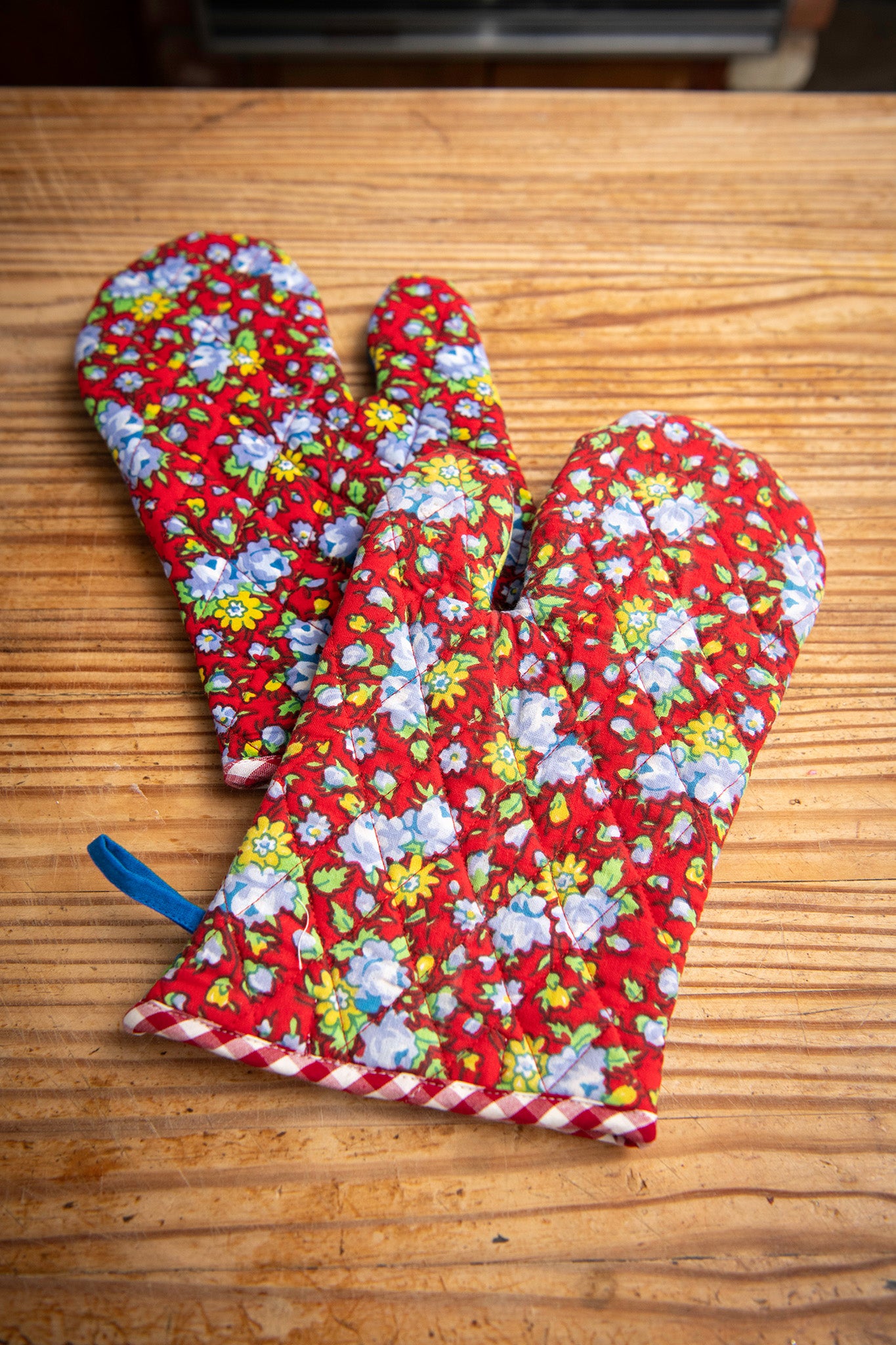Primary Patchwork Oven Mitts, Set of 2
