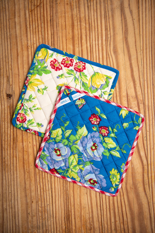 Primary Patchwork Pot Holders, Set of 2
