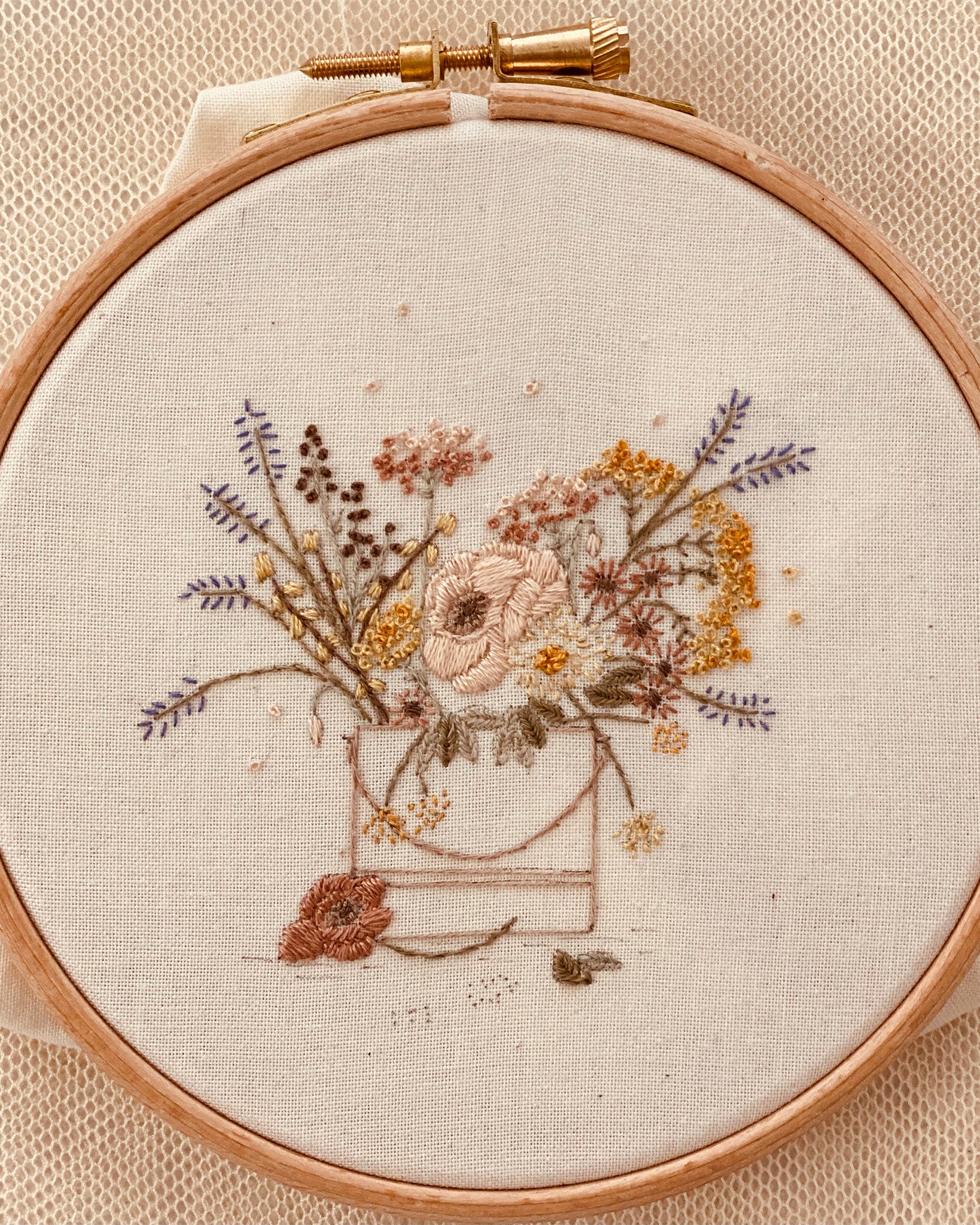 Gathering Wildflowers Embroidery Kit - Modern Prairie