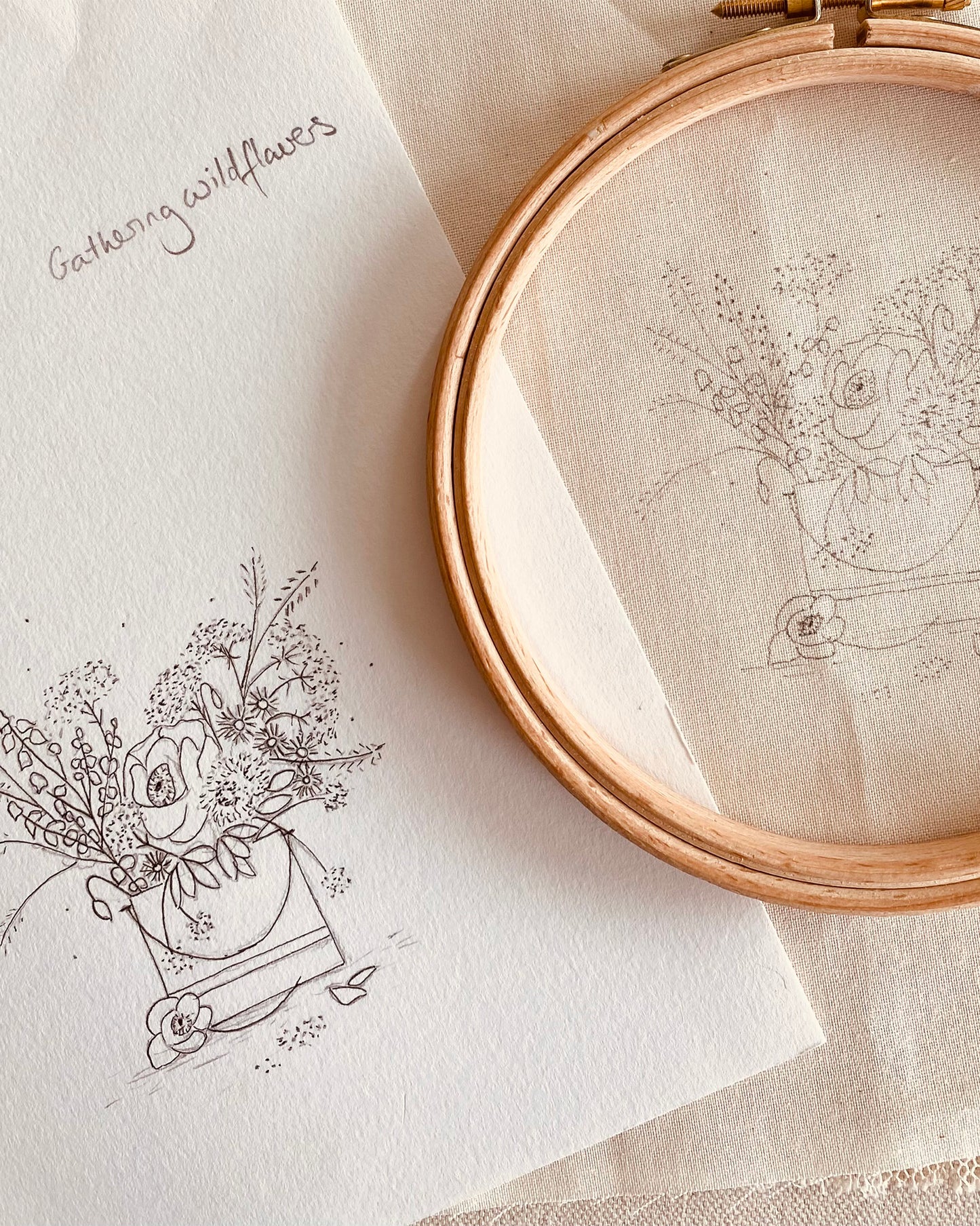 Gathering Wildflowers Embroidery Kit