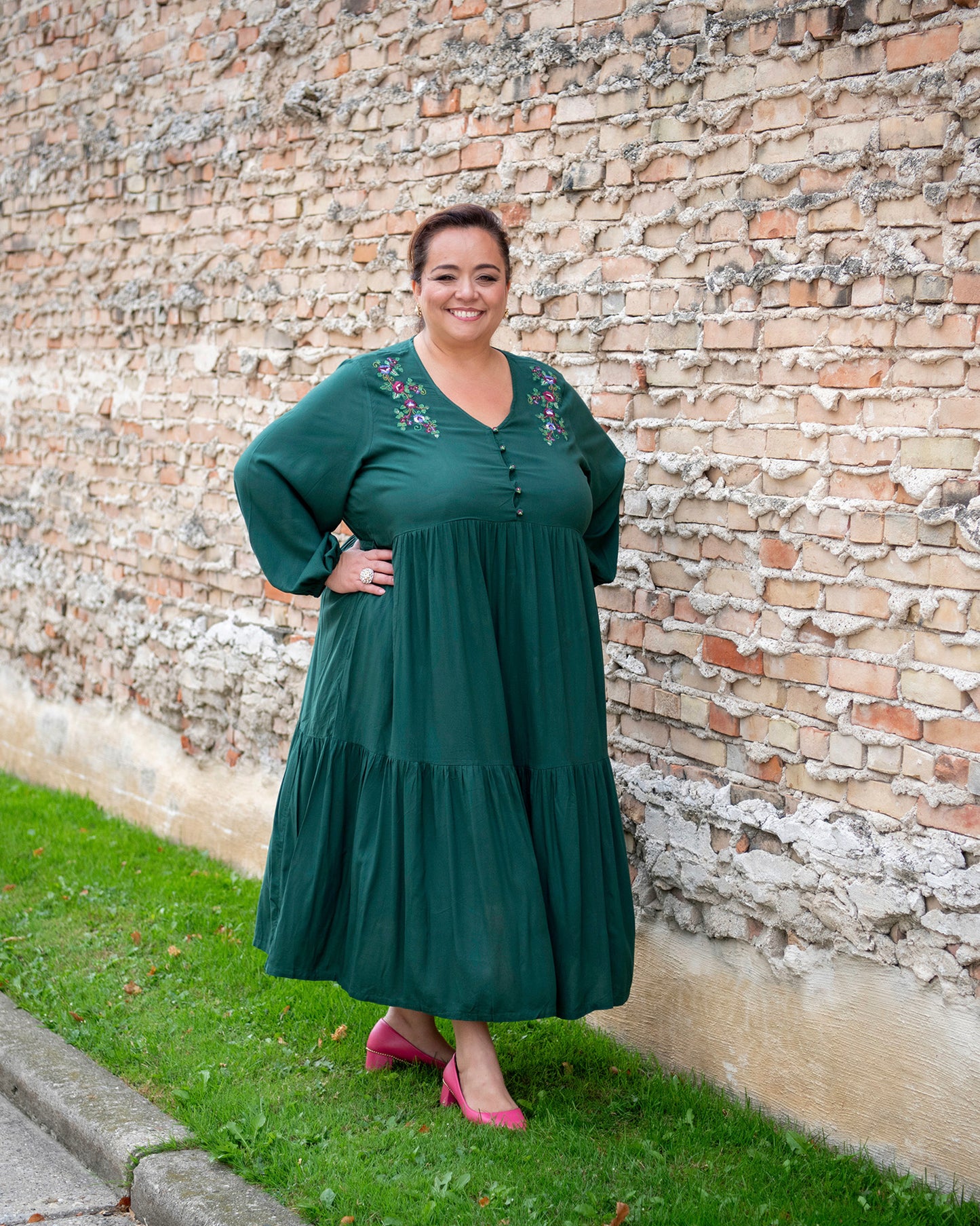 ORCHARD Dress in Emerald