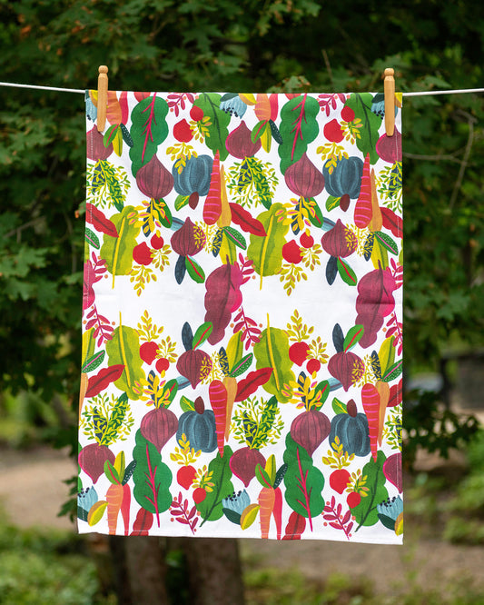 Eat Your Veggies Tea Towel