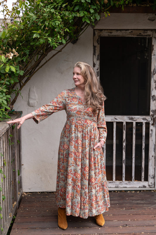Rose Friendship Dress in Autumn Floral