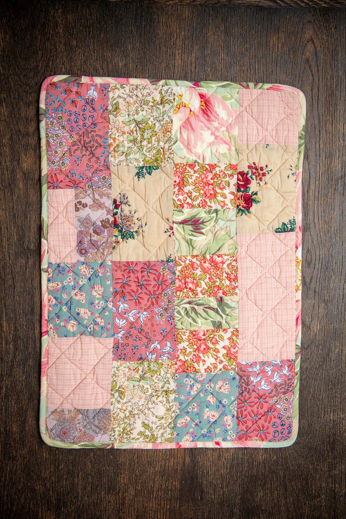 Rose Patchwork Placemats, Set of 2 Modern Prairie