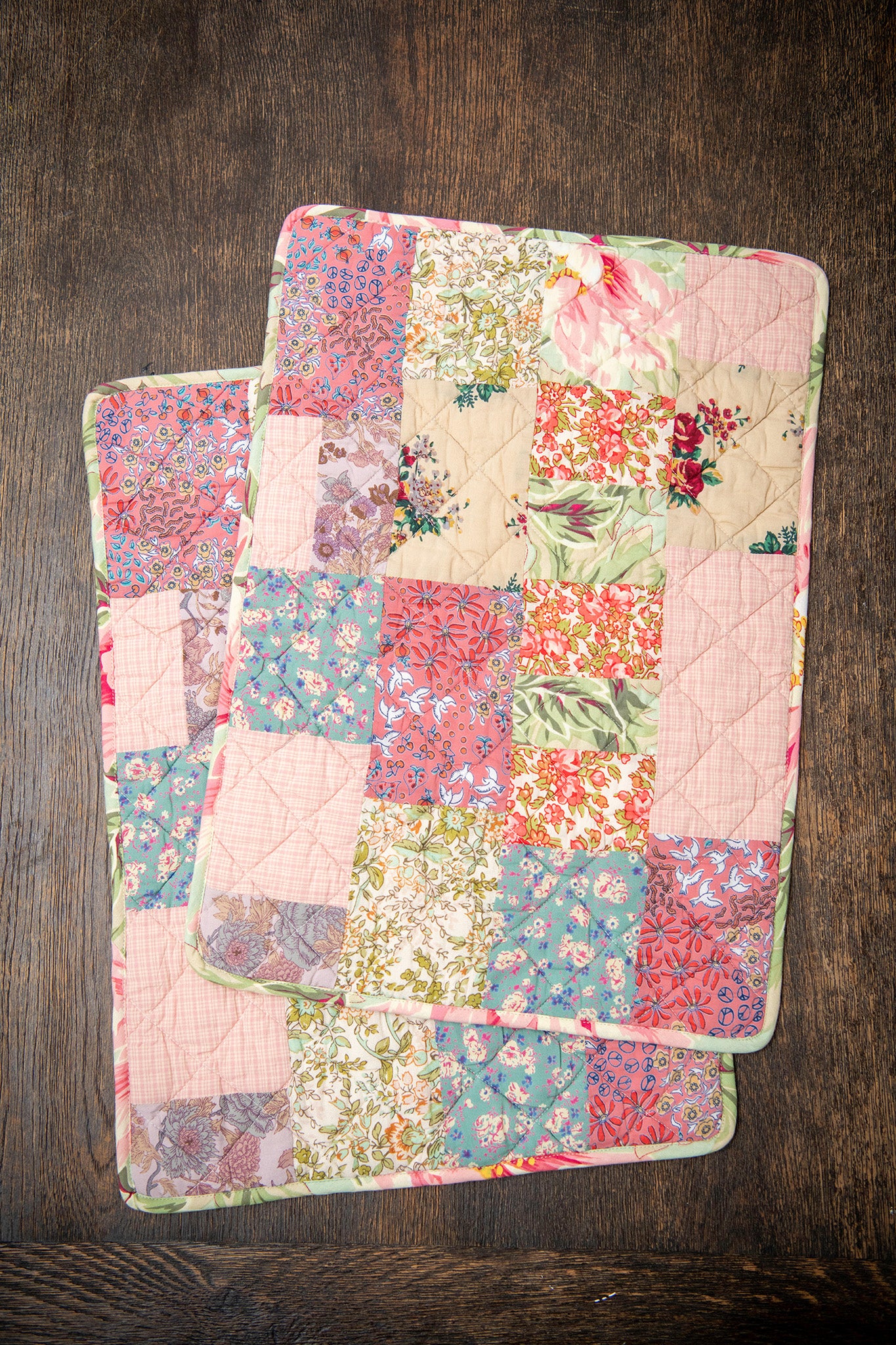 Rose Patchwork Placemats, Set of 2