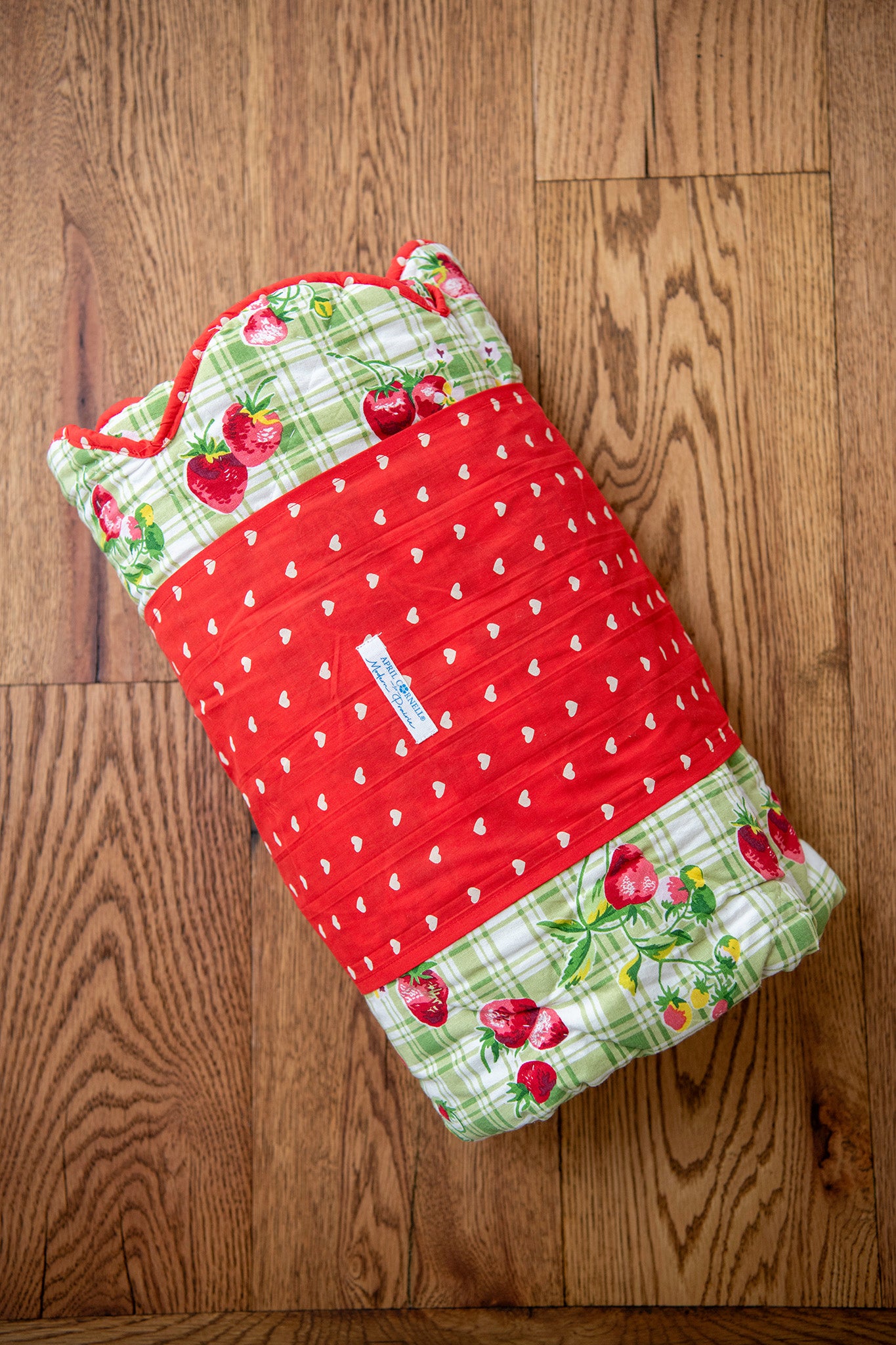 Strawberry Gingham Throw