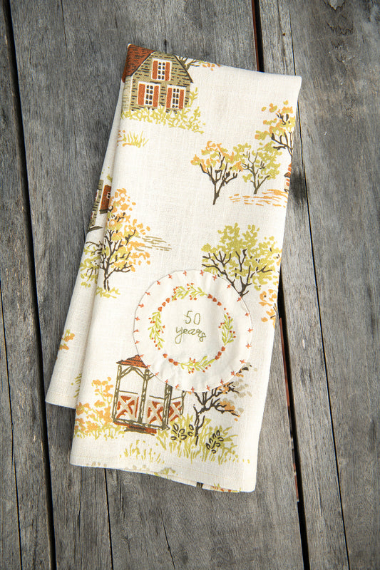 Limited-Edition '50 Years on the Prairie' Tea Towel in Natural