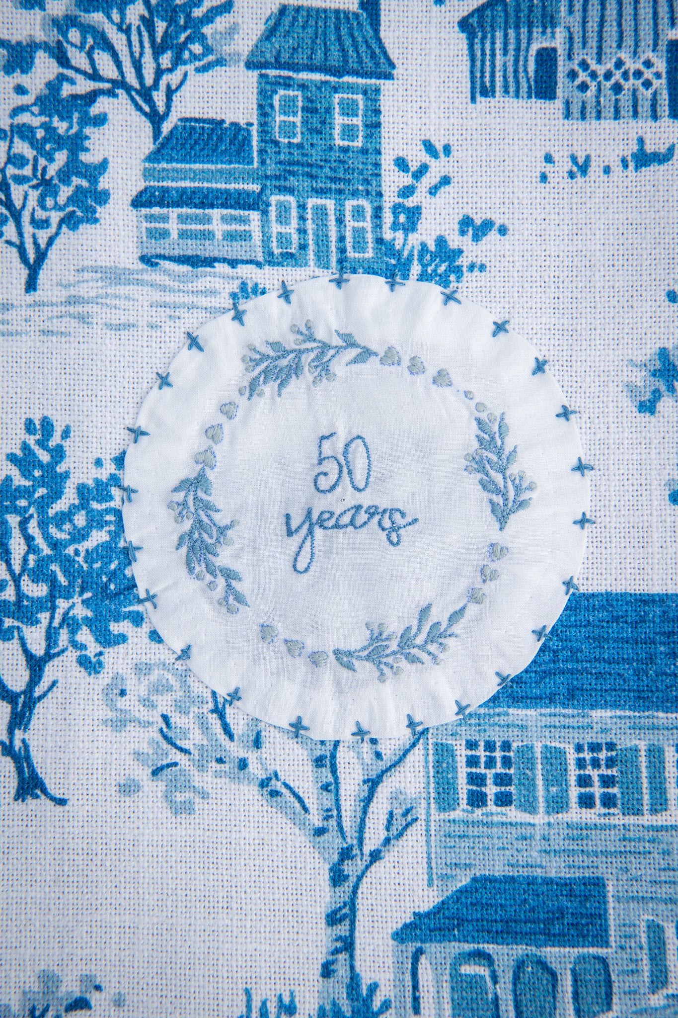 Limited-Edition, '50 Years on the Prairie' Tea Towel in Blue