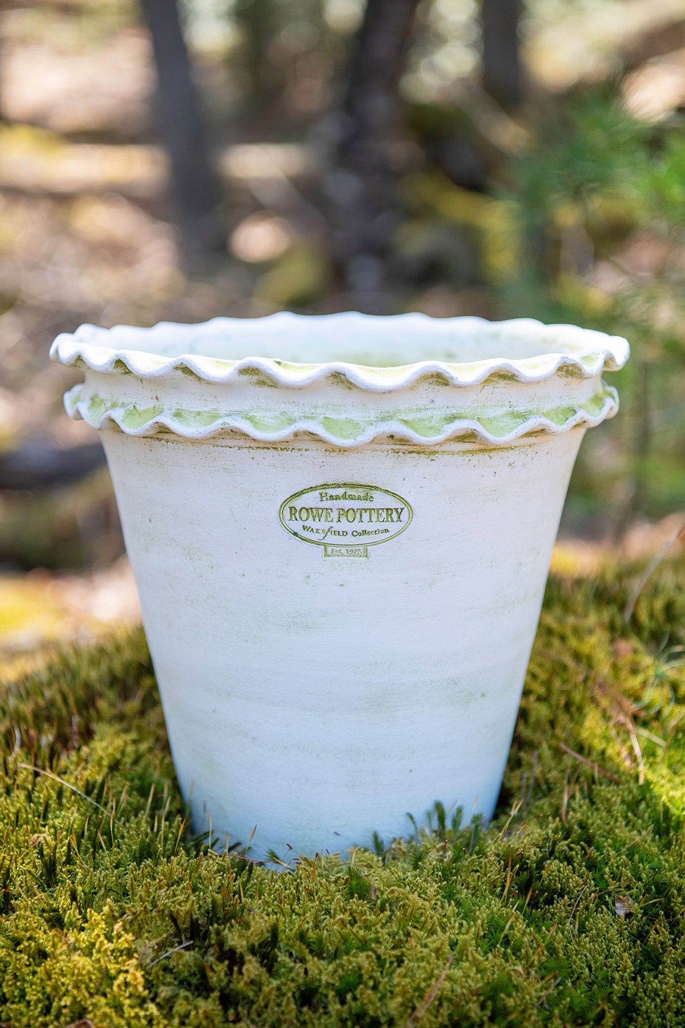 Galena Garden Pot in Verde White — Large