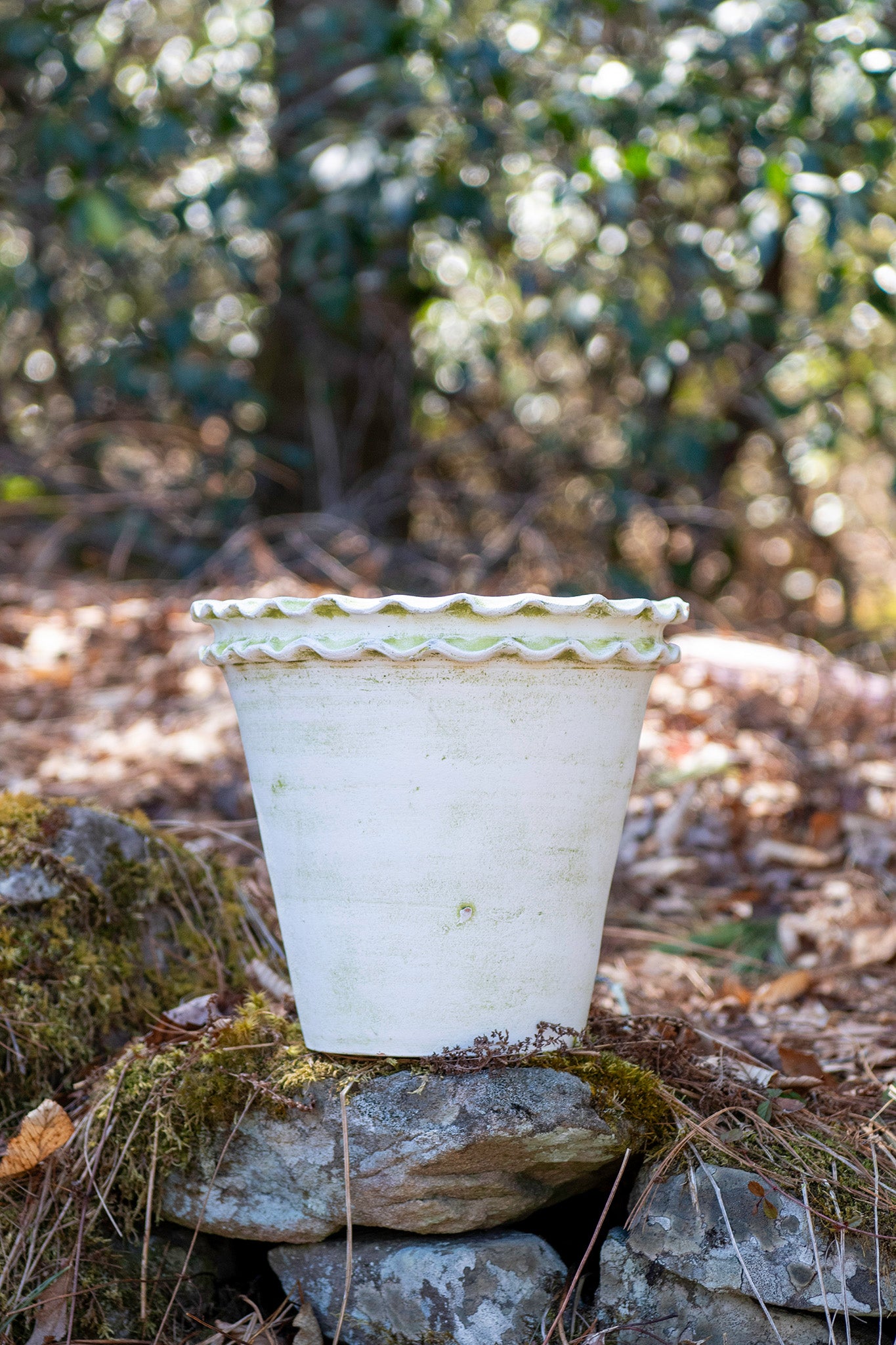Galena Garden Pot in Verde White — Large