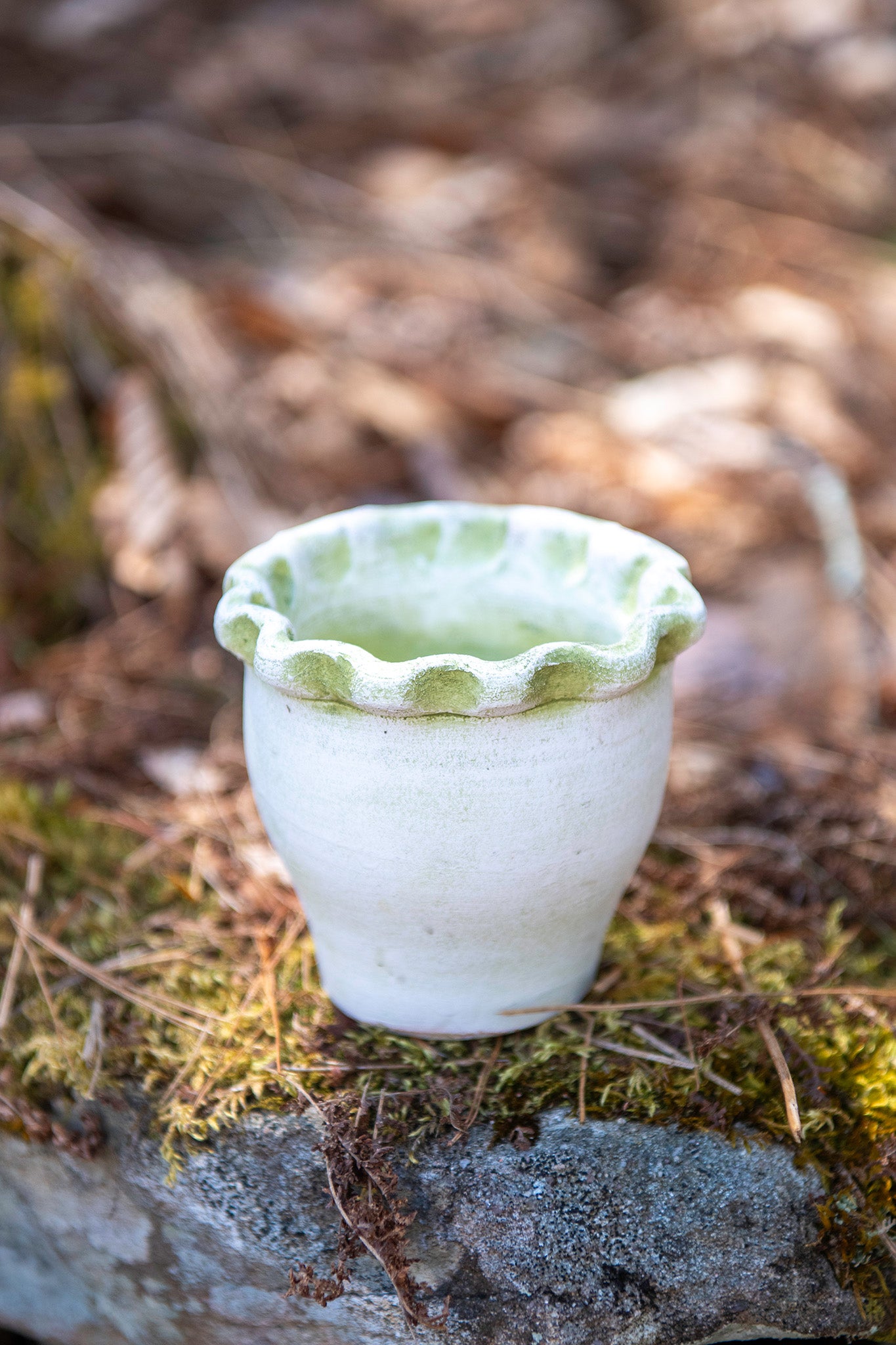Galena Garden Pot in Verde White — Mini