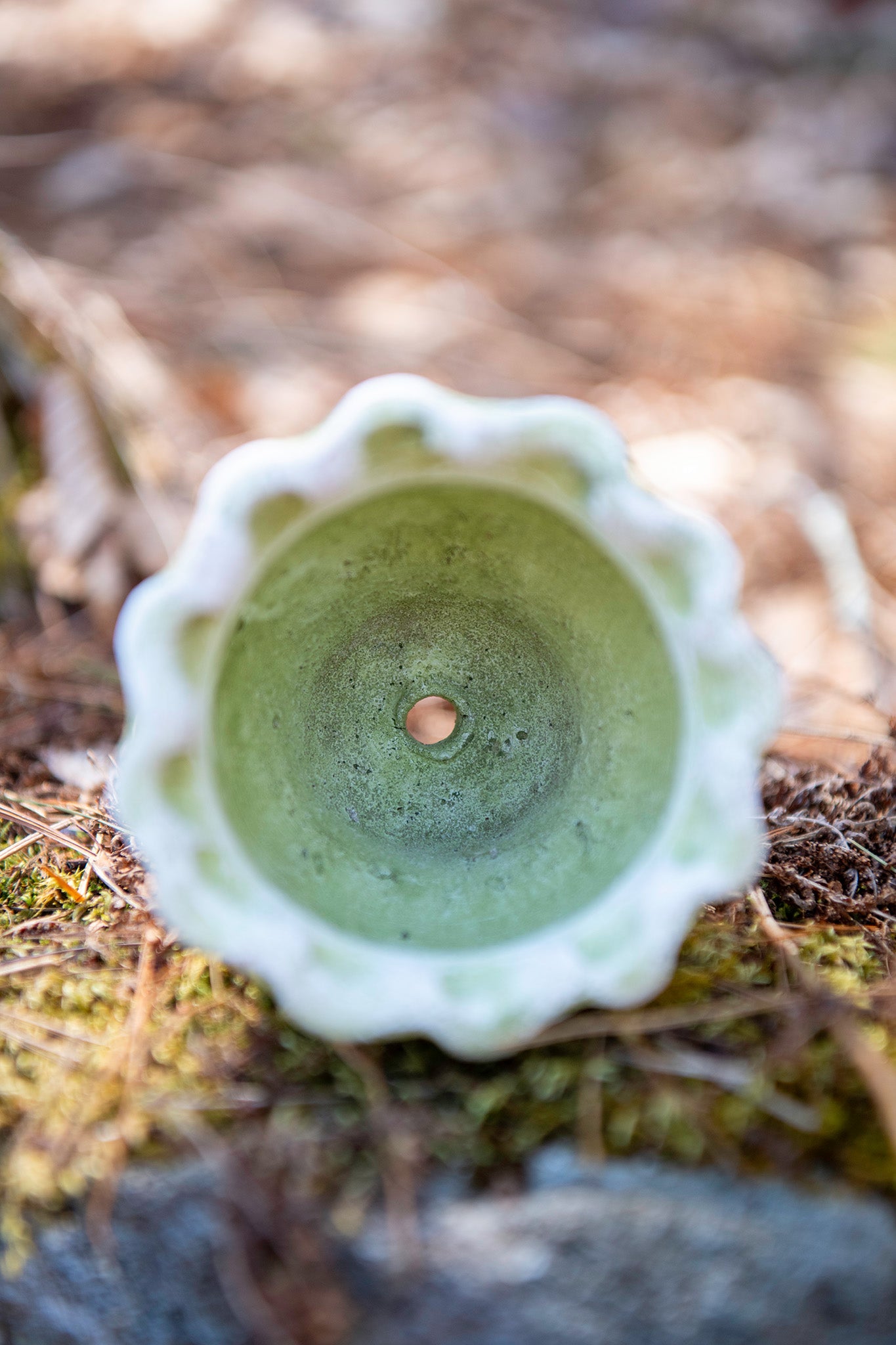 Galena Garden Pot in Verde White — Mini