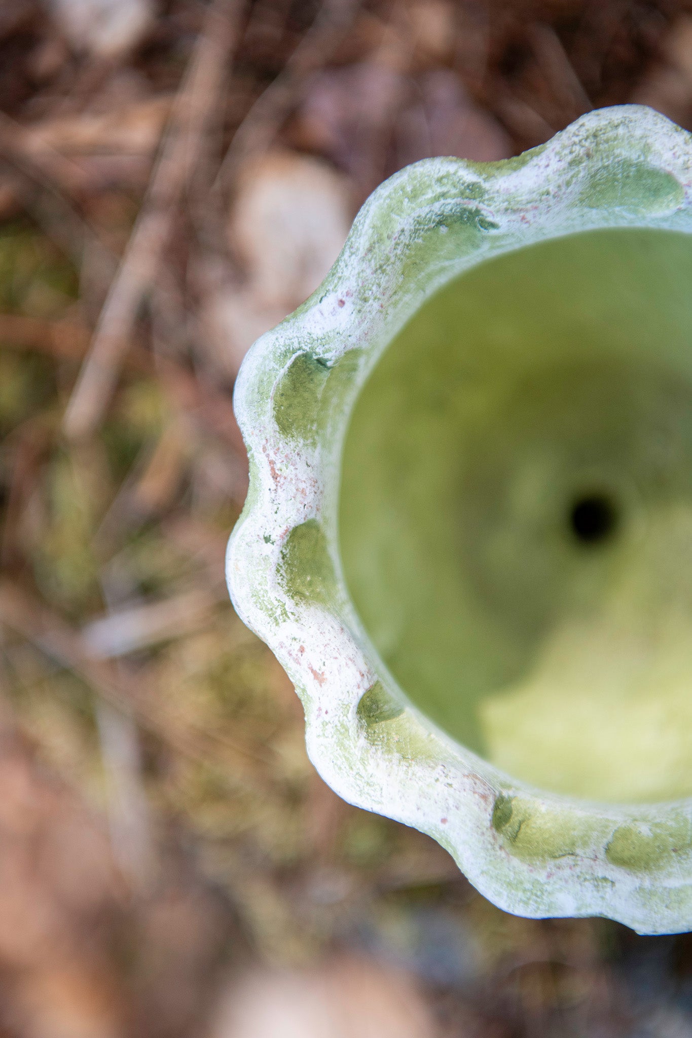 Galena Garden Pot in Verde White — Mini