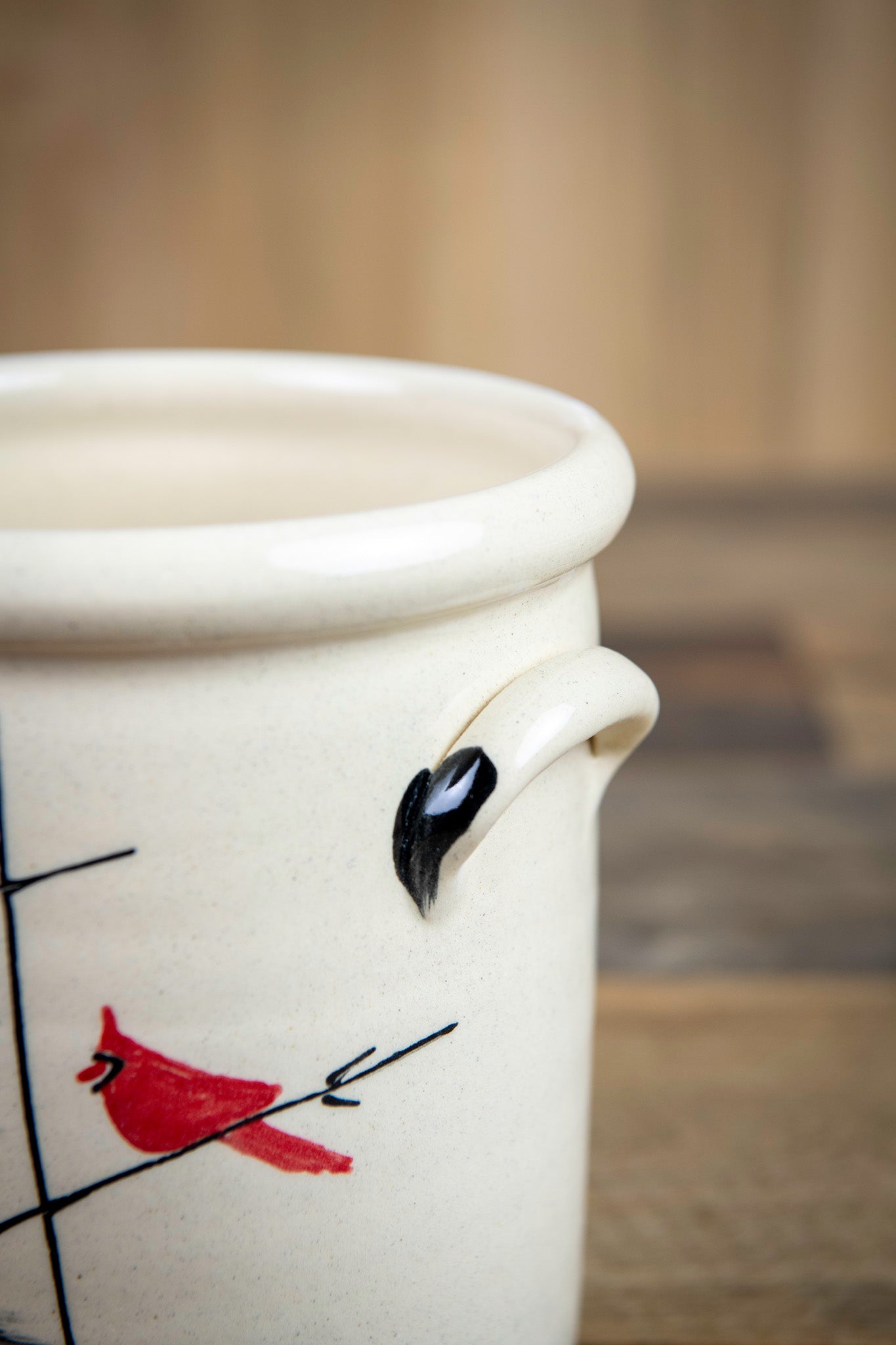 Winter Birch Handled Half-Gallon Crock