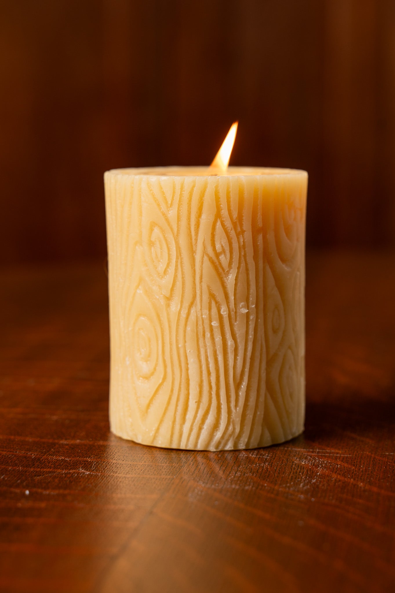 Stump Beeswax Pillar Candle