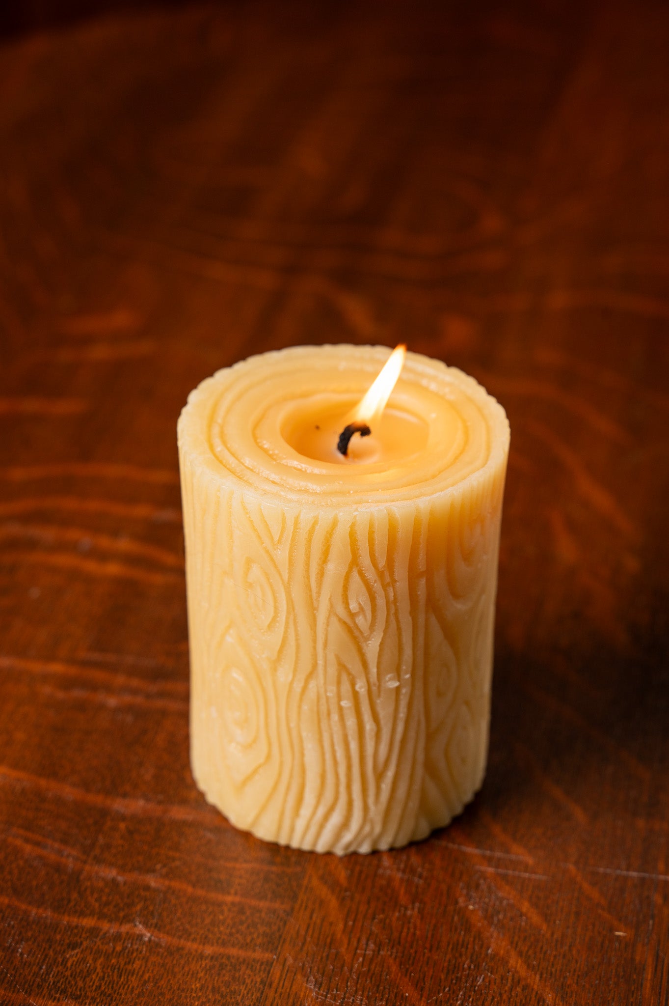 Stump Beeswax Pillar Candle